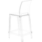 Beliani Set of 2 Bar Stools Transparent Plastic 99 cm Seat Counter Chair