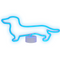 Beliani Led Neon Light Dog Blue PVC Lights Batteries Operated Decorative Dachshund Light