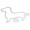 Beliani Led Neon Light Dog Blue PVC Lights Batteries Operated Decorative Dachshund Light