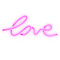 Beliani Set of 3 Wall LED Neon Signs Pink PVC Lights Decorative Lights