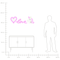 Beliani Set of 3 Wall LED Neon Signs Pink PVC Lights Decorative Lights