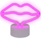 Beliani Led Neon Light Lips Pink PVC Lights Batteries Operated Decorative Light