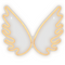 Beliani Wall LED Neon Light Angel Wings White PVC Wall Mount Lights Decorative Light