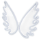 Beliani Wall LED Neon Light Angel Wings White PVC Wall Mount Lights Decorative Light