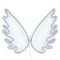 Beliani Wall LED Neon Light Angel Wings White PVC Wall Mount Lights Decorative Light