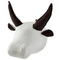 Beliani Plush Animal Head Wall Decor White Cotton Bull Head Kid's Room Toy Decoration Accessory