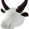 Beliani Plush Animal Head Wall Decor White Cotton Bull Head Kid's Room Toy Decoration Accessory
