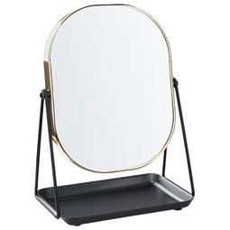 Beliani Makeup Mirror Gold Metal 20 x 22 cm Dressing Table Double Sided Magnifying Mirror Decorative