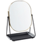 Beliani Makeup Mirror Gold Metal 20 x 22 cm Dressing Table Double Sided Magnifying Mirror Decorative
