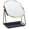 Beliani Makeup Mirror Gold Metal 20 x 22 cm Dressing Table Double Sided Magnifying Mirror Decorative