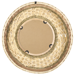 Beliani Wall Mirror Natural Light Wood Bamboo ø 61 Round Decorative Wall Mounted Accent Piece