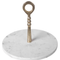 Beliani 2-Tiered Dessert Plate Gold and White Aluminium and Marble Modern Glam Design