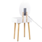 Beliani Dressing Table Set White and Grey Manufactured Wood Top Wooden Legs Round LED Mirror