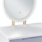 Beliani Dressing Table Set White and Grey Manufactured Wood Top Wooden Legs Round LED Mirror