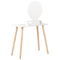 Beliani Dressing Table Set White Manufactured Wood Top Wooden Legs Round Mirror