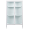 Beliani Office Cabinet White Steel 90 x 35 x 150 cm Metal 2 Doors Glass Front and Sides Display