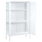 Beliani Office Cabinet White Steel 90 x 35 x 150 cm Metal 2 Doors Glass Front and Sides Display