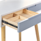 Beliani Dressing Table Set White Manufactured Wood Top Wooden Legs Round LED Mirror 2 Drawers