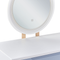 Beliani Dressing Table Set White Manufactured Wood Top Wooden Legs Round LED Mirror 2 Drawers
