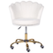 Beliani Office Swivel Chair White Boucle with Stairbase Adjustable Height