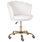 Beliani Office Swivel Chair White Boucle with Stairbase Adjustable Height