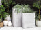 Beliani Plant Pot Planter White Fibre Clay Rectangle 80x30x92 cm Outdoor Indoor