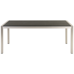 Beliani Garden Dining Table Black Aluminium Frame for 6 People 180 x 90 cm Modern Design
