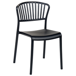 Beliani Set of 4 Dining Chairs Plastic Black Indoor Outdoor Garden Stacking Minimalistic Style