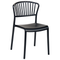 Beliani Set of 4 Dining Chairs Plastic Black Indoor Outdoor Garden Stacking Minimalistic Style