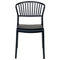 Beliani Set of 4 Dining Chairs Plastic Black Indoor Outdoor Garden Stacking Minimalistic Style