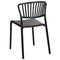 Beliani Set of 4 Dining Chairs Plastic Black Indoor Outdoor Garden Stacking Minimalistic Style