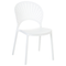 Beliani Set of 4 Dining Chairs Plastic White Indoor Outdoor Garden Stacking Minimalistic Style