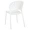 Beliani Set of 4 Dining Chairs Plastic White Indoor Outdoor Garden Stacking Minimalistic Style