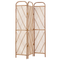 Beliani Room Divider Natural Light Rattan Frame 3 Panels Folding Decorative Wicker Screen Partition