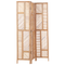 Beliani Room Divider Natural Rattan Frame 3 Panels Folding Decorative Wicker Screen Partition