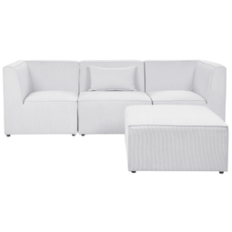 Beliani LEMVIG - Three-seater sofa - White - Universal - Corduroy