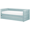 Beliani Trundle Bed Frame Mint Green Velvet EU Velvet Single Size 3ft Slatted Frame Tufted Glam