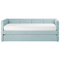 Beliani Trundle Bed Frame Mint Green Velvet EU Velvet Single Size 3ft Slatted Frame Tufted Glam