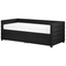 Beliani Daybed Black Velvet EU Single Size 90 x 200 cm With Slatted Frame and Drawers