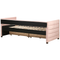 Beliani Daybed Pink Velvet EU Single Size 90 x 200 cm With Slatted Frame and Drawers