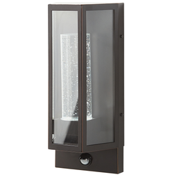 Beliani Outdoor Wall Light LED Lamp Brown Iron Glass 33 cm with Motion Sensor External Retro Design