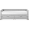 Beliani Daybed Light Grey Velvet EU Single Size 90 x 200 cm With Slatted Frame and Drawers