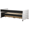 Beliani Daybed Light Grey Velvet EU Single Size 90 x 200 cm With Slatted Frame and Drawers