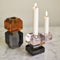 Hübsch Gem Candlestick Orange/Grey