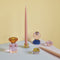 Hübsch Gem Candlesticks Pink/Grey (set of 2)