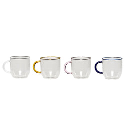 Hübsch Kiosk Glass Mugs Multicolour (set of 4)