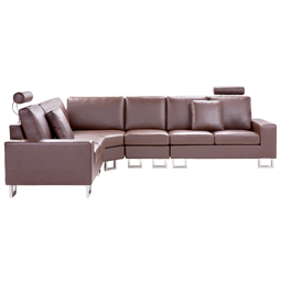 Beliani STOCKHOLM - Corner sofa - Brown - Right side - 290 cm - Leather