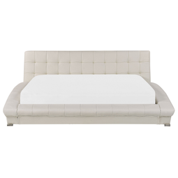 Beliani LILLE - Waterbed - White - 180 x 200 cm - Leather