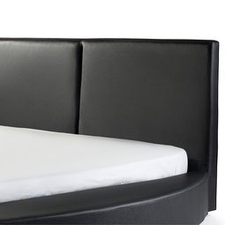 Beliani LAVAL - Round double bed - Black - 180 x 200 cm - Faux leather