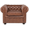 Beliani CHESTERFIELD - Chesterfield armchair - Brown - Faux leather